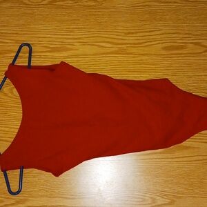 Red tank body suit
